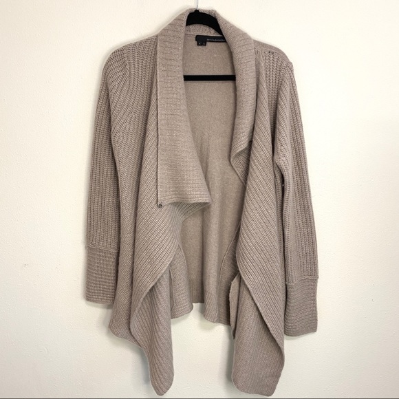 360 Cashmere | Sweaters | 36 Cashmere Waterfall Wrap Cardigan Sweater Brown  S | Poshmark